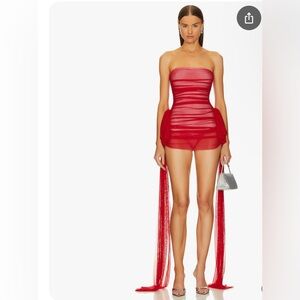 Norma Kamali Red Pickleball Dress XL